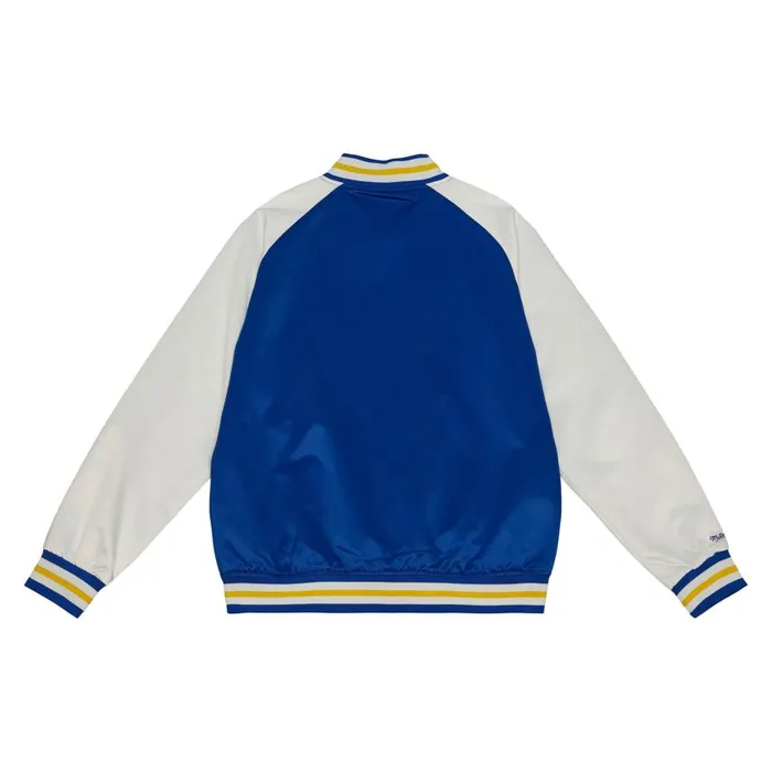 Mitchell and Ness Primetime Lightweight Satin Jacket Golden State Warriors Men Jackets and Outerwear Mitchell and Ness Primetime Lightweight Satin Jacket Golden State Warriors Men Jackets and Outerwear