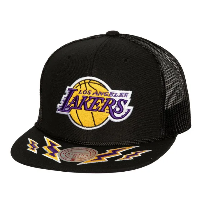 Mitchell and Ness Recharge Trucker Los Angeles Lakers Men Hats and Headwear