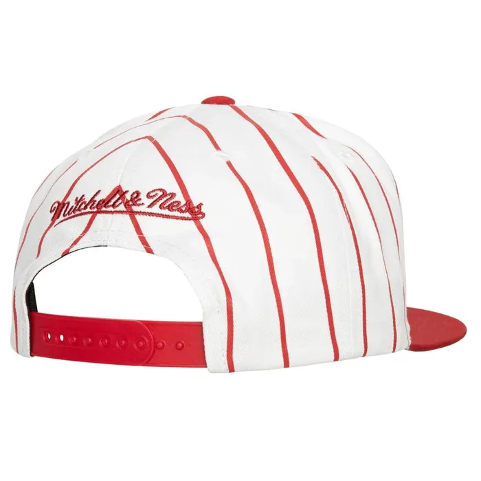 Mitchell and Ness Retro Pinstripe Snapback HWC Miami Heat Men Hats and Headwear