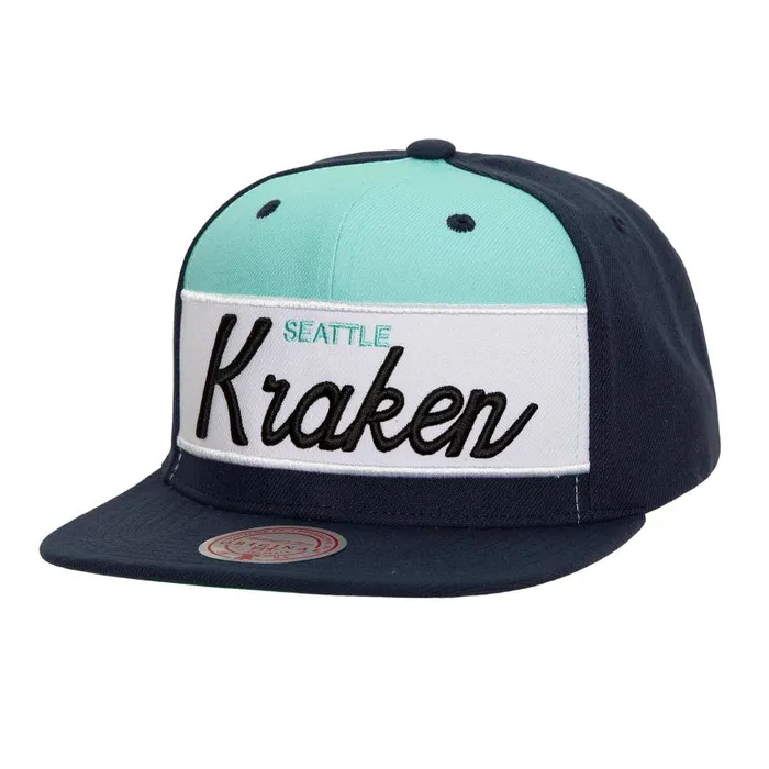 Mitchell and Ness Retro Sport Snapback Seattle Kraken Men Hats and Headwear