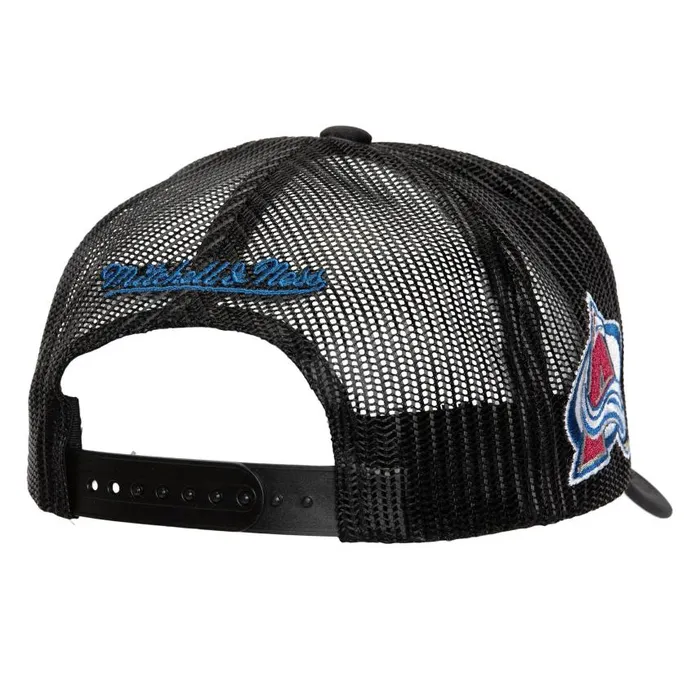 Mitchell and Ness Script Trucker Colorado Avalanche Men Hats and Headwear Mitchell and Ness Script Trucker Colorado Avalanche Men Hats and Headwear