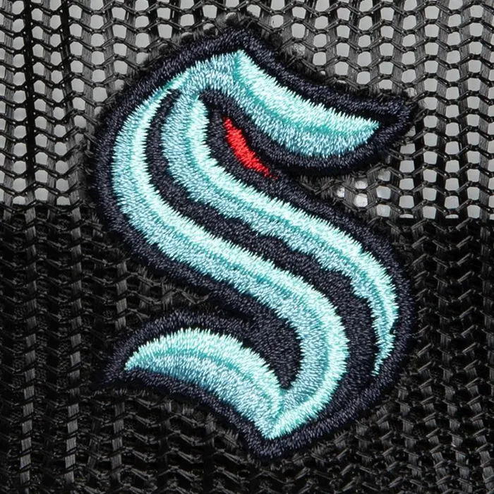 Mitchell and Ness Script Trucker Seattle Kraken Men Hats and Headwear Mitchell and Ness Script Trucker Seattle Kraken Men Hats and Headwear