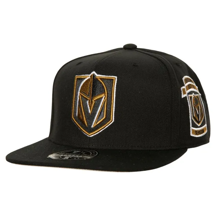 Mitchell and Ness Side Patch Fitted Vegas Golden Knights Men Hats and Headwear Mitchell and Ness Side Patch Fitted Vegas Golden Knights Men Hats and Headwear