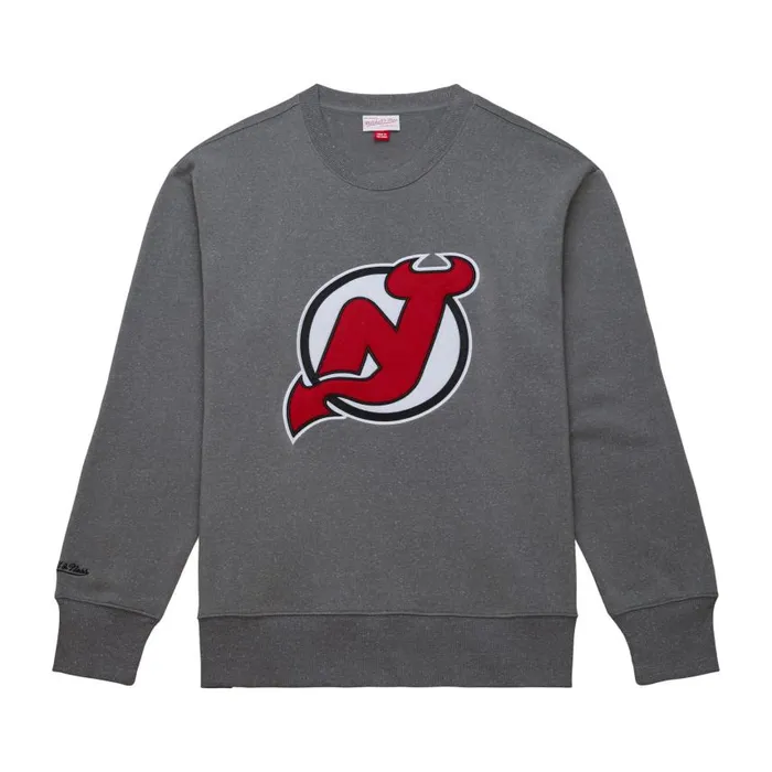 Mitchell and Ness Snow Washed Fleece Crew Current Logo New Jersey Devils Men Hoodies and Sweatshirts Mitchell and Ness Snow Washed Fleece Crew Current Logo New Jersey Devils Men Hoodies and Sweatshirts