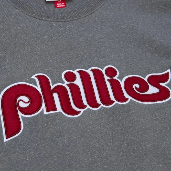 Mitchell and Ness Snow Washed Fleece Crew Philadelphia Phillies Men Hoodies and Sweatshirts Mitchell and Ness Snow Washed Fleece Crew Philadelphia Phillies Men Hoodies and Sweatshirts