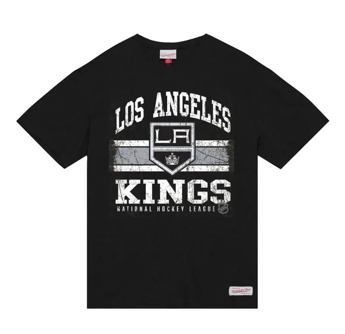 Mitchell and Ness Striped Logo Lockup Slub SS Tee Los Angeles Kings Men TShirts and Tops Mitchell and Ness Striped Logo Lockup Slub SS Tee Los Angeles Kings Men TShirts and Tops