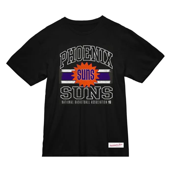 Mitchell and Ness Striped Logo Lockup Slub Tee Phoenix Suns Men TShirts and Tops Mitchell and Ness Striped Logo Lockup Slub Tee Phoenix Suns Men TShirts and Tops