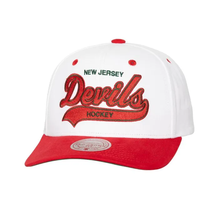 Mitchell and Ness Tail Sweep Pro Snapback Vntg New Jersey Devils Men Hats and Headwear Mitchell and Ness Tail Sweep Pro Snapback Vntg New Jersey Devils Men Hats and Headwear