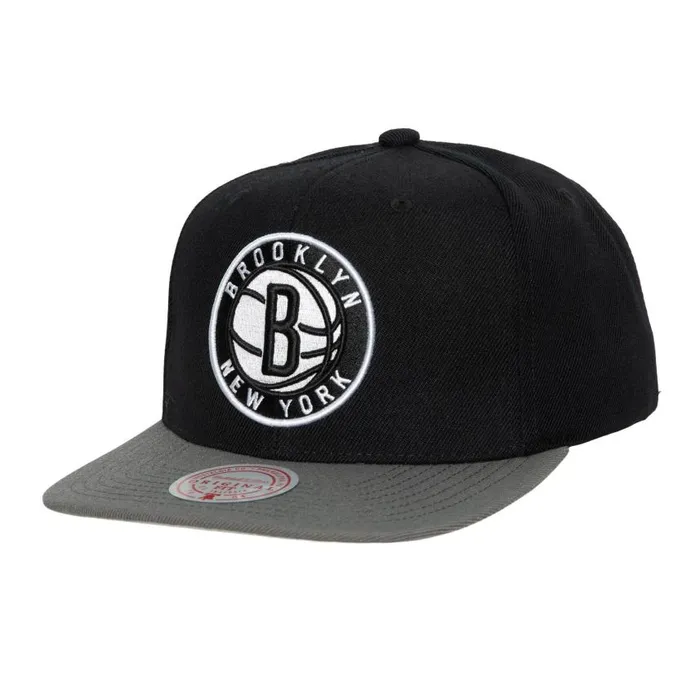 Mitchell and Ness Team 2 Tone 20 Snapback Brooklyn Nets Men Hats and Headwear