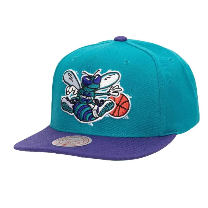 Mitchell and Ness Team 2 Tone 20 Snapback HWC Charlotte Hornets Men Hats and Headwear Mitchell and Ness Team 2 Tone 20 Snapback HWC Charlotte Hornets Men Hats and Headwear