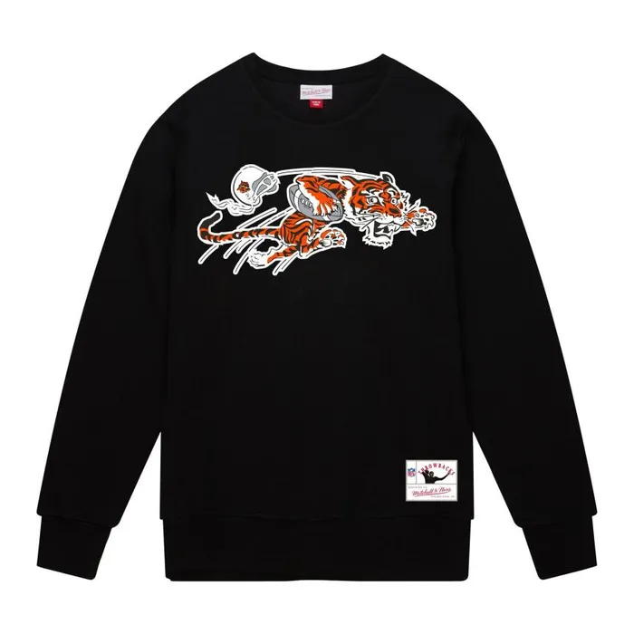 Mitchell and Ness Team Basic 1 Crew Cincinnati Bengals Men Hoodies and Sweatshirts Mitchell and Ness Team Basic 1 Crew Cincinnati Bengals Men Hoodies and Sweatshirts