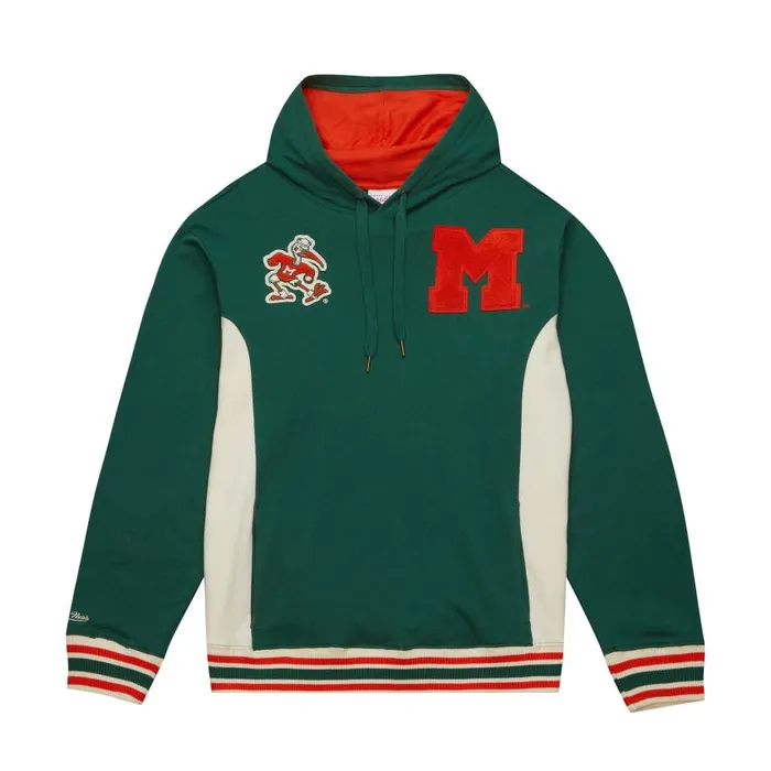 Mitchell and Ness Team Legacy French Terry Hoodie University Of Miami Men Hoodies and Sweatshirts Mitchell and Ness Team Legacy French Terry Hoodie University Of Miami Men Hoodies and Sweatshirts