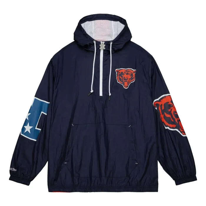 Mitchell and Ness Team OG 20 Anorak Windbreaker Chicago Bears Men Jackets and Outerwear