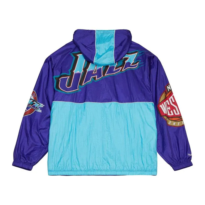 Mitchell and Ness Team OG 20 Anorak Windbreaker Utah Jazz Men Jackets and Outerwear Mitchell and Ness Team OG 20 Anorak Windbreaker Utah Jazz Men Jackets and Outerwear