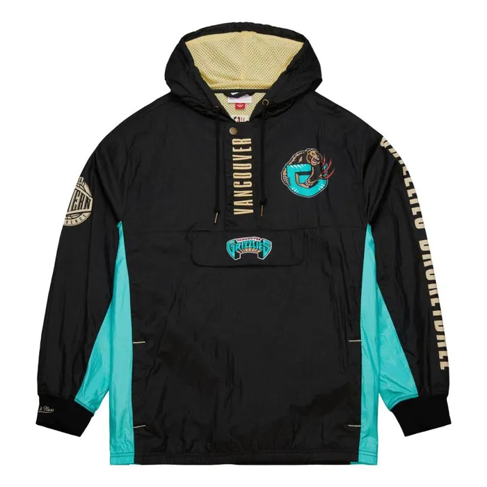 Mitchell and Ness Team OG 20 Anorak Windbreaker Vintage Logo Vancouver Grizzlies Men Jackets and Outerwear