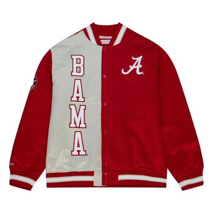 Mitchell and Ness Team OG Lightweight Satin Jacket University Of Alabama Men Jackets and Outerwear