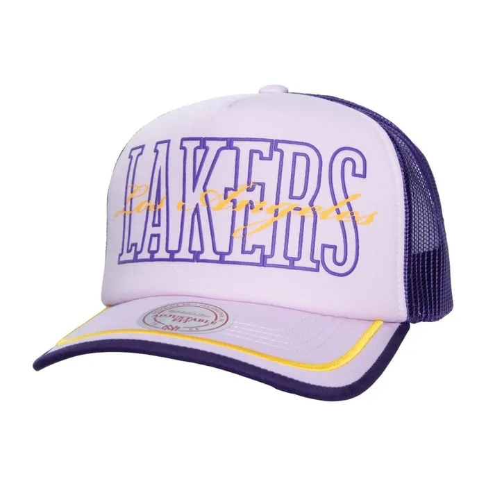 Mitchell and Ness Team Royalty Trucker Los Angeles Lakers Men Hats and Headwear Mitchell and Ness Team Royalty Trucker Los Angeles Lakers Men Hats and Headwear