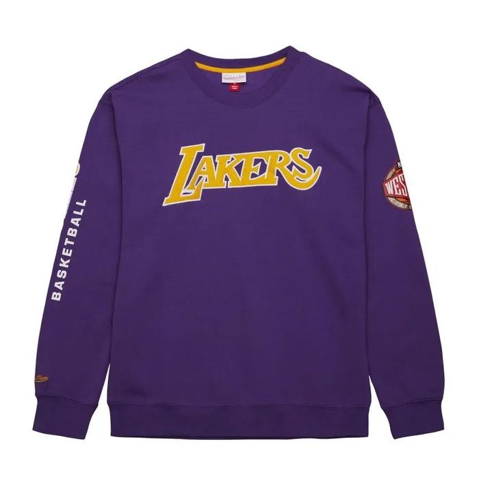 Mitchell and Ness There And Back Fleece Crew Los Angeles Lakers Men Hoodies and Sweatshirts Mitchell and Ness There And Back Fleece Crew Los Angeles Lakers Men Hoodies and Sweatshirts