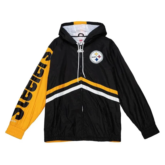 Mitchell and Ness Undeniable Full Zip Windbreaker Pittsburgh Steelers Men Jackets and Outerwear Mitchell and Ness Undeniable Full Zip Windbreaker Pittsburgh Steelers Men Jackets and Outerwear