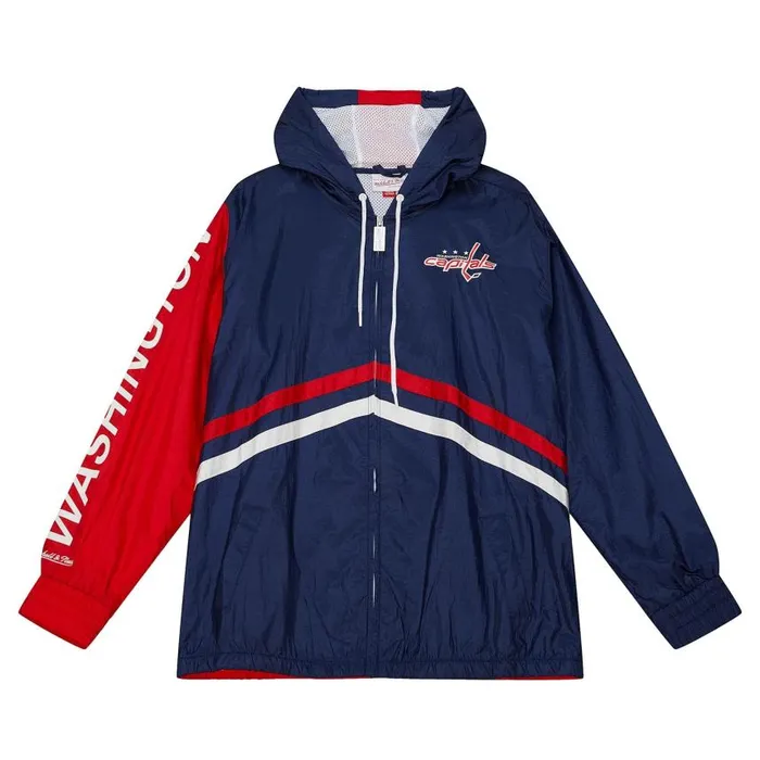 Mitchell and Ness Undeniable Full Zip Windbreaker Washington Capitals Men Jackets and Outerwear Mitchell and Ness Undeniable Full Zip Windbreaker Washington Capitals Men Jackets and Outerwear