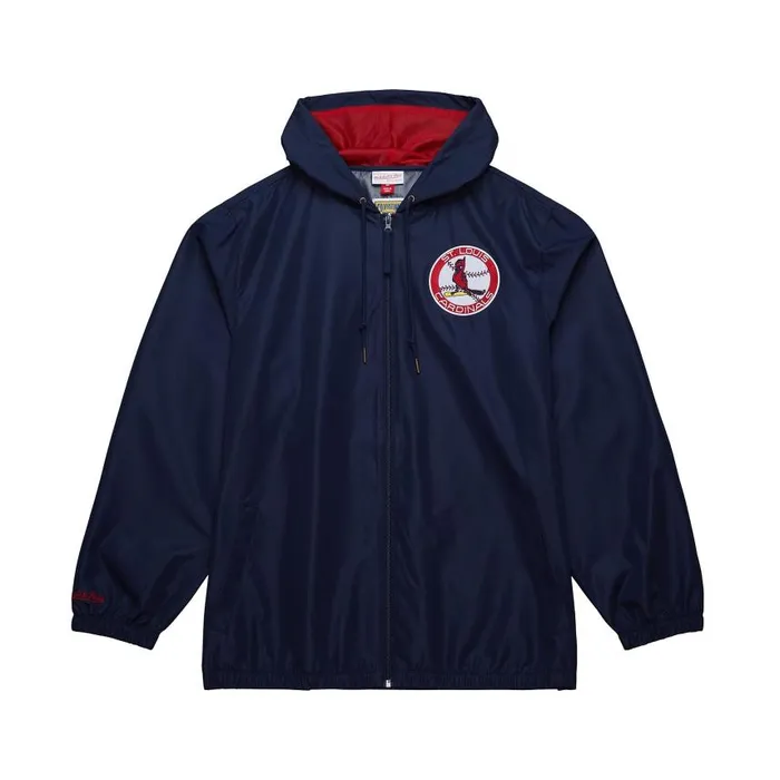 Mitchell and Ness Unlined Windbreaker Vintage Logo St Louis Cardinals Men Jackets and Outerwear