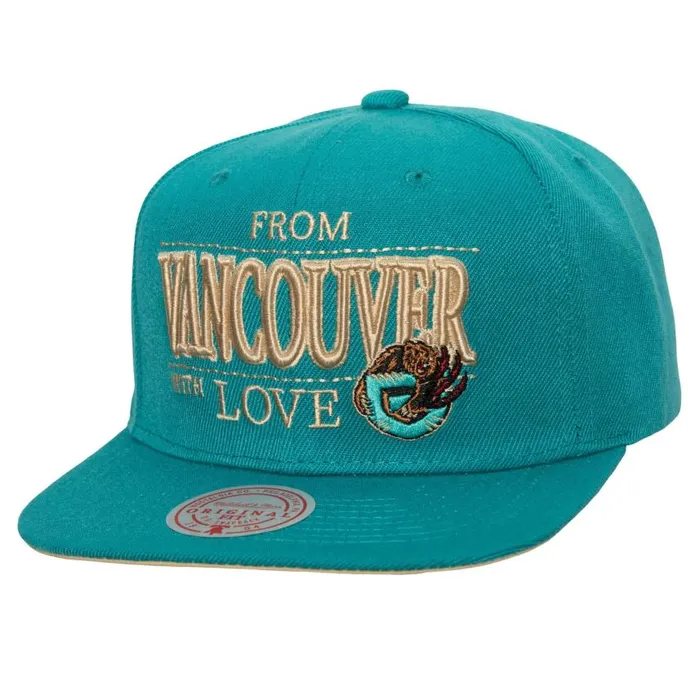 Mitchell and Ness With Love Snapback HWC Vancouver Grizzlies Men Hats and Headwear Mitchell and Ness With Love Snapback HWC Vancouver Grizzlies Men Hats and Headwear