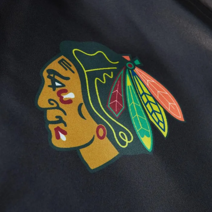 Mitchell and Ness Women039s Raglan Satin Jacket Chicago Blackhawks Women Jackets and Outerwear Mitchell and Ness Women039s Raglan Satin Jacket Chicago Blackhawks Women Jackets and Outerwear