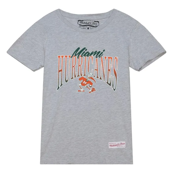 Mitchell and Ness Women039s Script Arc Tee University Of Miami Women TShirts and Tops Mitchell and Ness Women039s Script Arc Tee University Of Miami Women TShirts and Tops