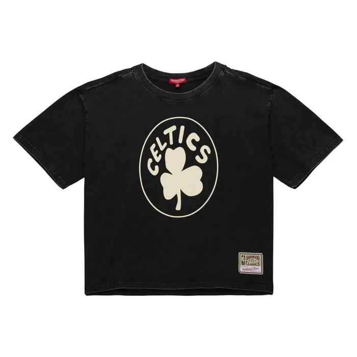 Mitchell and Ness Women039s SS Boxy Crop Tee Boston Celtics Women TShirts and Tops