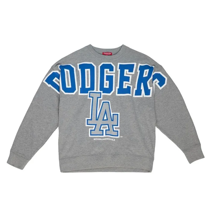 Mitchell and Ness Womens Logo Fleece Los Angeles Dodgers Women Hoodies and Sweatshirts