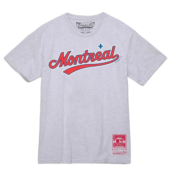 Mitchell and Ness Wordmark 1 Tee Montreal Expos Men TShirts and Tops