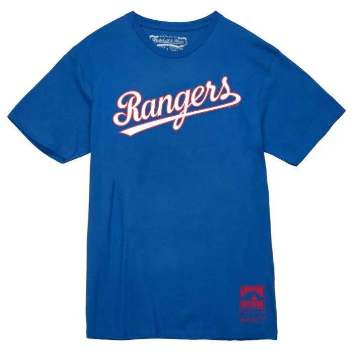 Mitchell and Ness Wordmark 2 Tee Texas Rangers Men TShirts and Tops