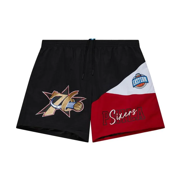 Mitchell and Ness Woven Shorts Vintage Logo Philadelphia 76ers Men Shorts