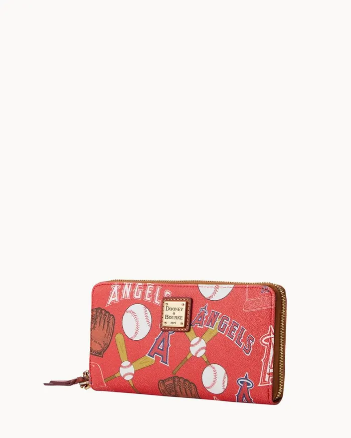 MLB Angels Large Zip Around Wristlet Angels Women Dooney and Bourke Wallets MLB Angels Large Zip Around Wristlet Angels Women Dooney and Bourke Wallets