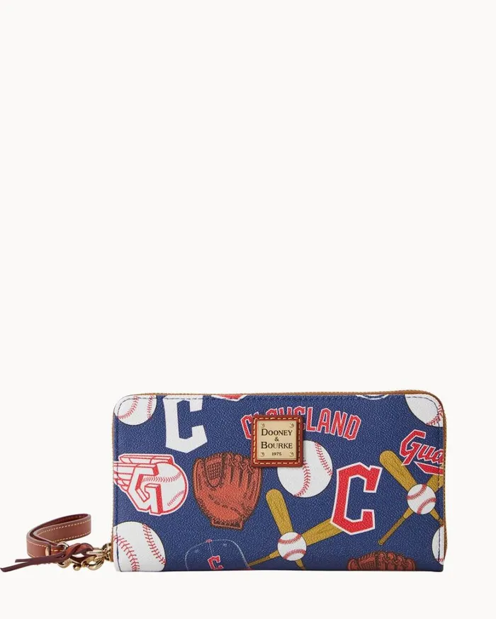 MLB Guardians Large Zip Around Wristlet Guardians Women Dooney and Bourke Wallets
