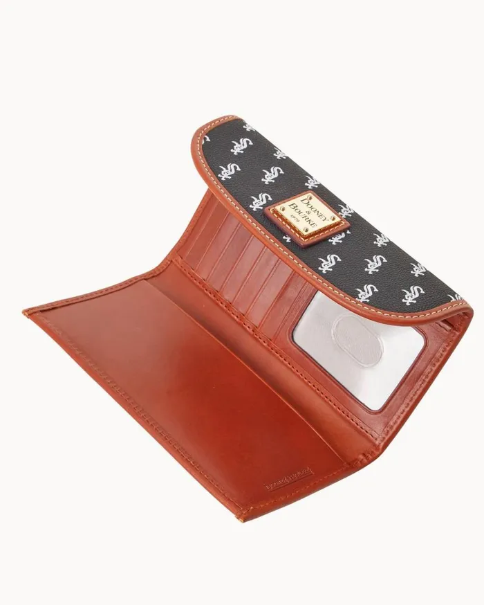 MLB White Sox Continental Clutch White Sox Women Dooney and Bourke Wallets MLB White Sox Continental Clutch White Sox Women Dooney and Bourke Wallets