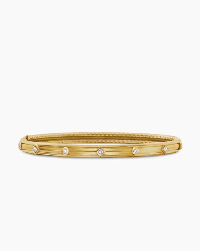 Modern Renaissance Bangle Bracelet In 18K Yellow Gold With Diamonds 45mm Women David Yurman Bangle Modern Renaissance Bangle Bracelet In 18K Yellow Gold With Diamonds 45mm Women David Yurman Bangle