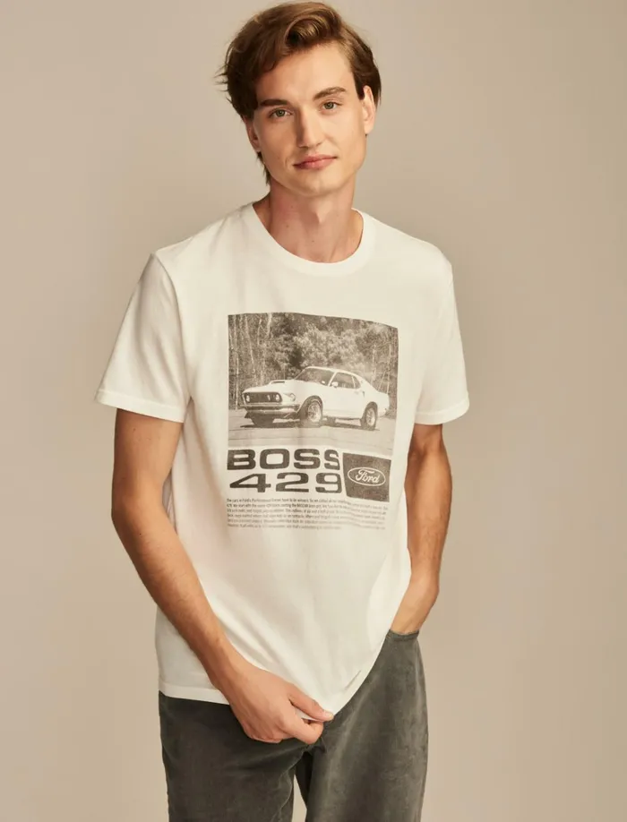 Mustang Gt 350 Marshmallow Men Lucky Brand Graphic Tees