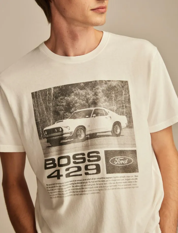 Mustang Gt 350 Marshmallow Men Lucky Brand Graphic Tees