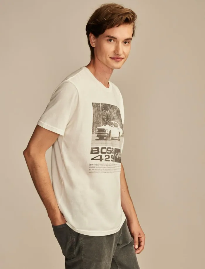 Mustang Gt 350 Marshmallow Men Lucky Brand Graphic Tees