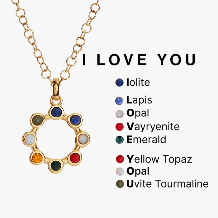Necklaces Women Alex And Ani Hidden Message 039I Love You039 Crystal Necklace Stainless Steel Gold