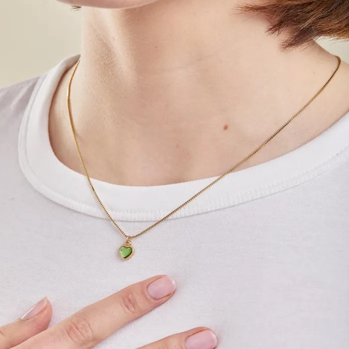 Necklaces Women Alex And Ani Peridot Heart Necklace August Birthstone Silver