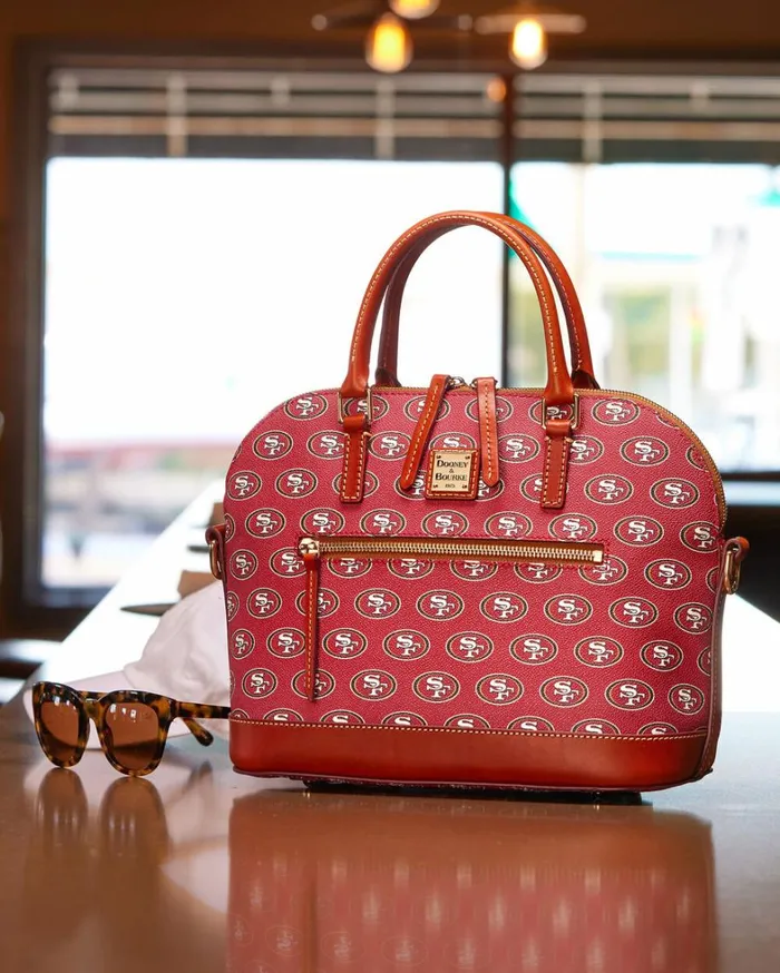 NFL 49Ers Domed Zip Satchel 49ers Women Dooney and Bourke Satchels NFL 49Ers Domed Zip Satchel 49ers Women Dooney and Bourke Satchels