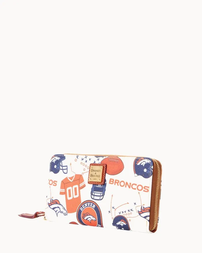 NFL Broncos Large Zip Around Wristlet Broncos Women Dooney and Bourke Wallets NFL Broncos Large Zip Around Wristlet Broncos Women Dooney and Bourke Wallets