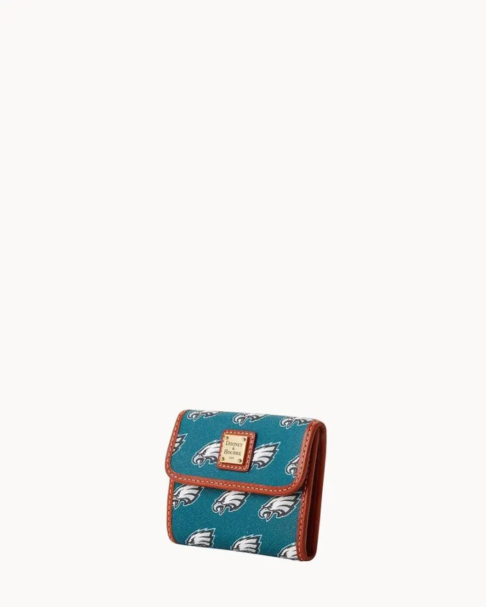NFL Eagles Flap Credit Card Wallet Eagles Women Dooney and Bourke Wallets