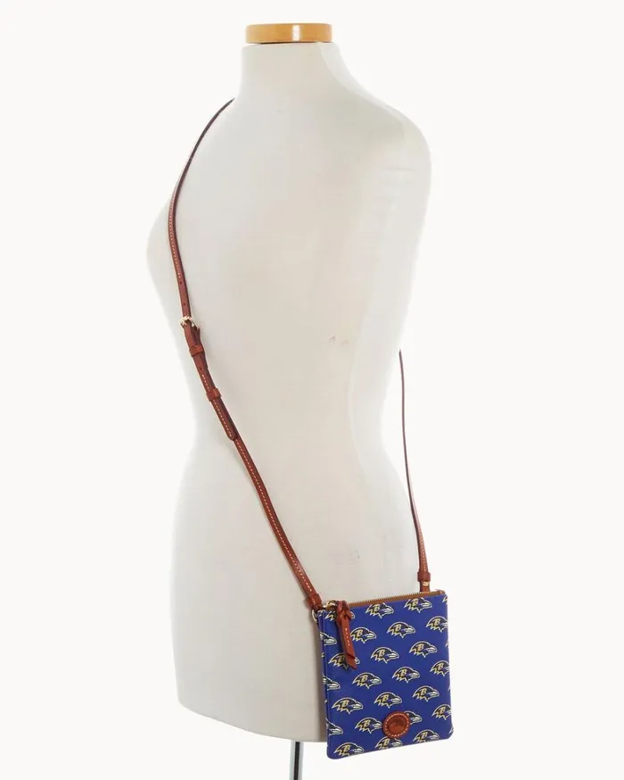 NFL Ravens Small North South Top Zip Crossbody Ravens Women Dooney and Bourke Crossbodies NFL Ravens Small North South Top Zip Crossbody Ravens Women Dooney and Bourke Crossbodies