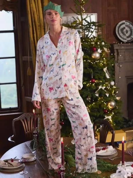 Nightwear Women Joules Cream Satin Pyjama Set