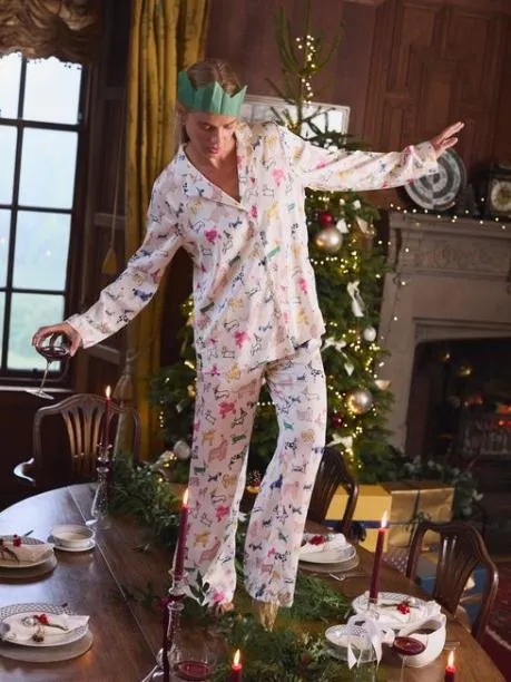 Nightwear Women Joules Cream Satin Pyjama Set