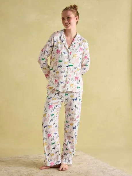 Nightwear Women Joules Cream Satin Pyjama Set