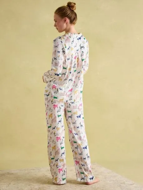 Nightwear Women Joules Cream Satin Pyjama Set